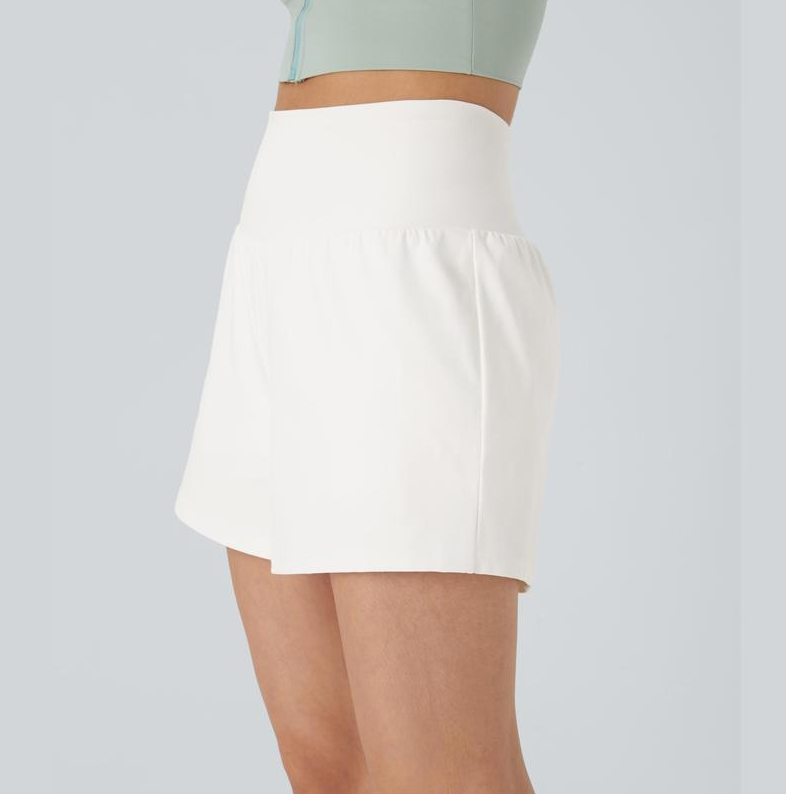 Shorts Compressão 2 em 1 Bolso Traseiro e Lateral Oculto, Ajuste Elástico e Confortável